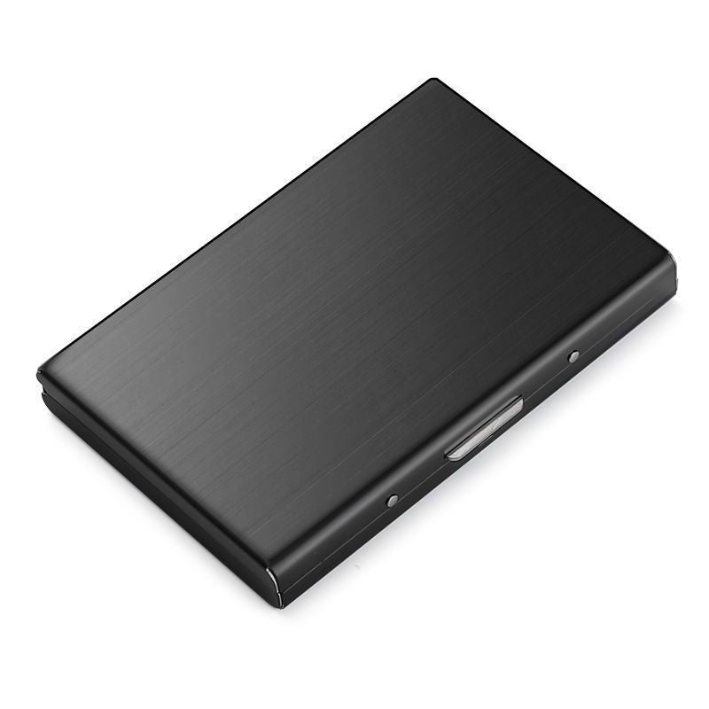 💼 BUSINESS FAVORITE | Metal Card Holder – Slim RFID Wallet, Matte Black Finish
